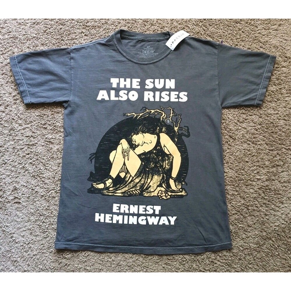 Ernest Hemingway The Sun Also Rises T-Shirt Men's Small Gray Short Sleeve